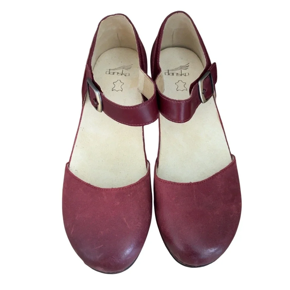 Dansko Mae Red Burnished Suede Mary Jane SZ: 42 EU 11.5-12 US NWOB - Picture 2 of 12